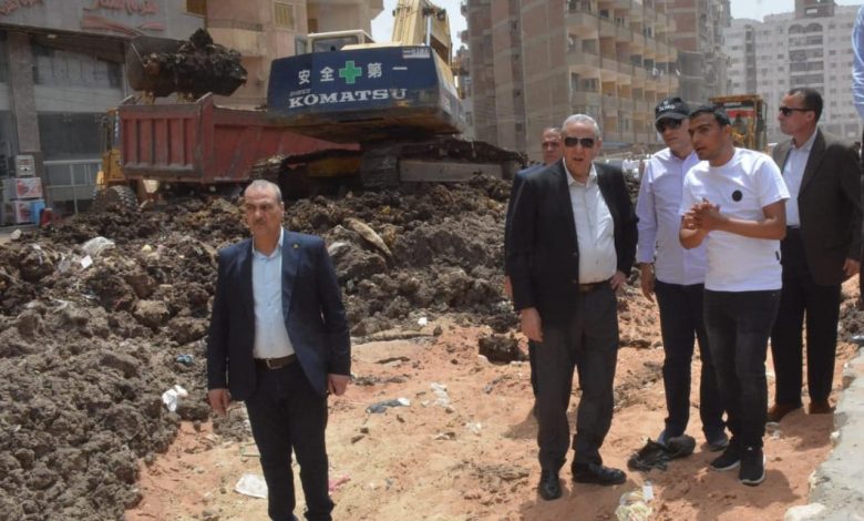 محافظ الغربية يتفقد أعمال تطوير كورنيش محور محلة منوف بطنطا..