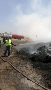 السيطرة على حريق بشونه كتان بشبراملس