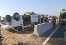 انقلاب ميكروباص يصيب 8 أشخاص على الطريق الصحراوي الغربي بالفيوم