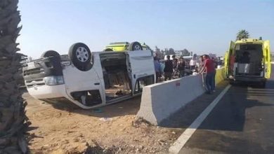 انقلاب ميكروباص يصيب 8 أشخاص على الطريق الصحراوي الغربي بالفيوم
