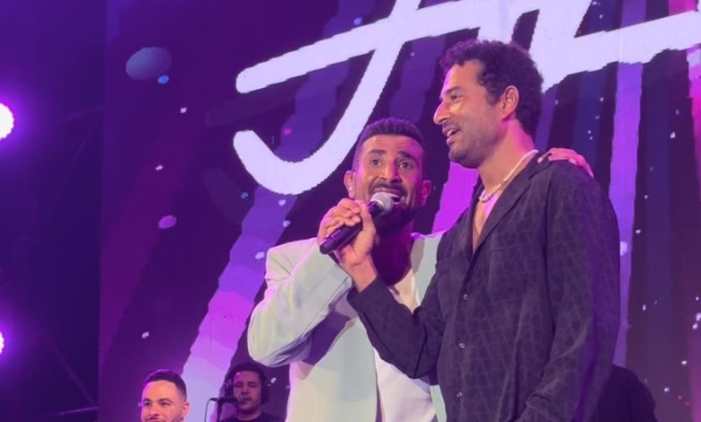 احمد سعد يغني مع شقيقة عمرو "أخويا" في حفله بمهرجان مراسي "ليالي مراسي"