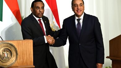 خلال المؤتمر الصحفي المشترك لرئيسي وزراء مصر والسودان